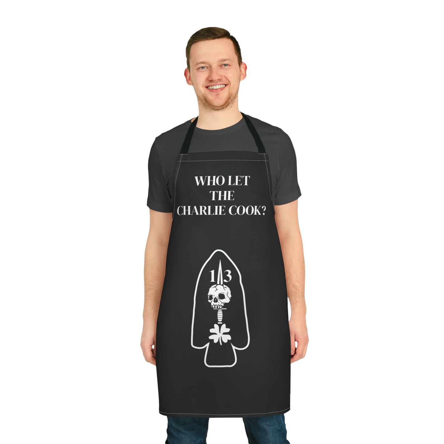 13 Crest Apron "Who let the Charlie cook?"