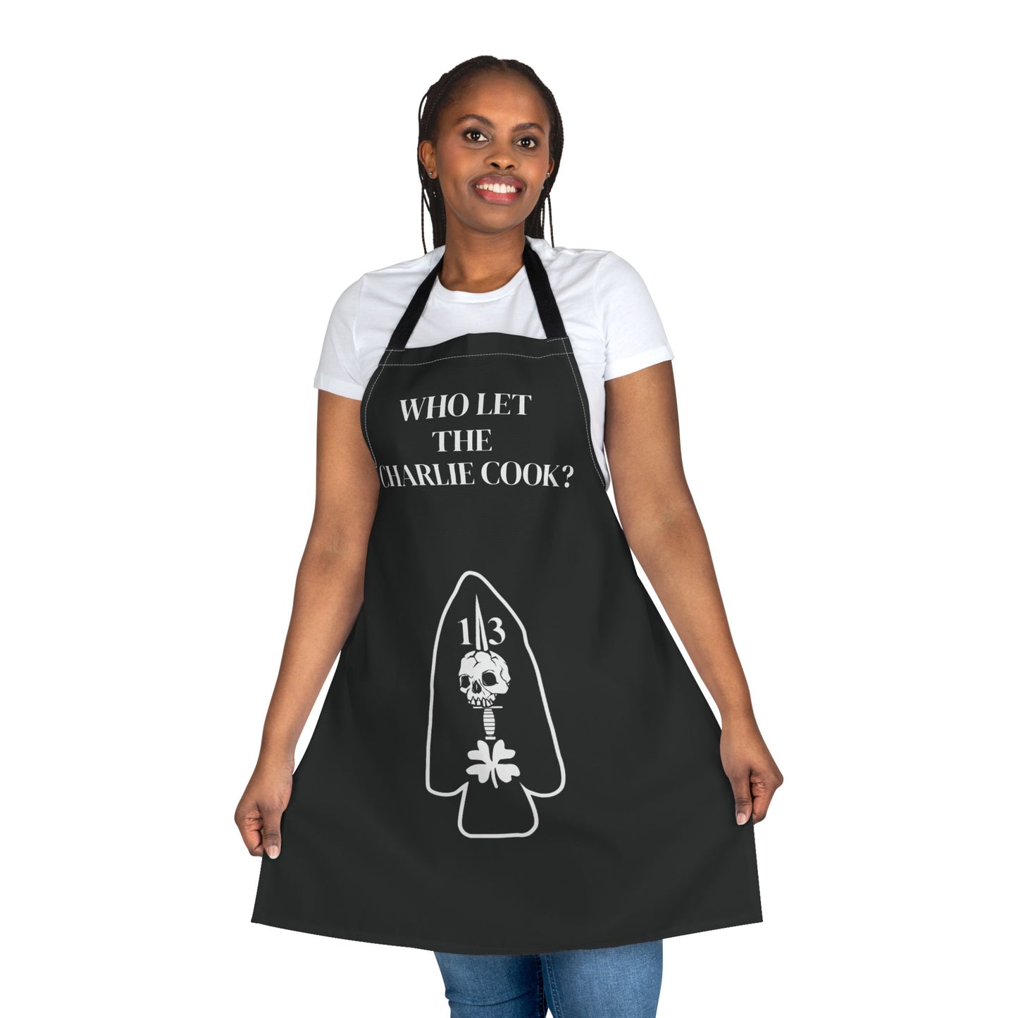 13 Crest Apron "Who let the Charlie cook?"